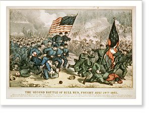 Vintage Military Print - The second battle of Bull Run, 1862 (2)