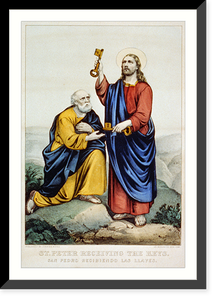 St. Peter receiving the keys: San Pedro recibiendo las llaves - 2, Vintage Wall Art