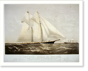Antique Maritime - New York City - The yacht Meteor of New York, 1869