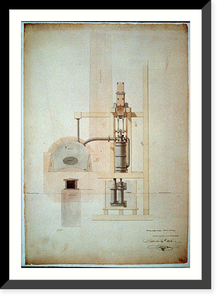 Steam engine, Washington Navy Yard, Washington, D.C. Transverse elevation of boiler, cistern, etc. - 2, Antique Wall Art