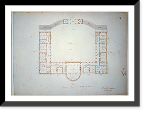 Vintage Photo Print - Military academy. Principal story, floor plan