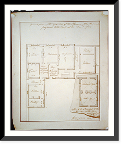 Armory (U.S. Arsenal"), Pittsburgh, Pennsylvania. Arsenal officers quarters . ground plan" - 2, Vintage Print