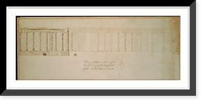 Historic Framed Print, [United States Capitol, Washington, D.C. Elevation, colonnade, after burning of Capitol] - 2,  17-7/8" x 21-7/8"