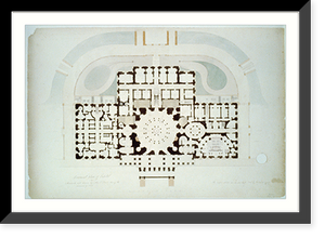 Historic Framed Print, [United States Capitol, Washington, D.C. Basement floor plan] - 3,  17-7/8" x 21-7/8"