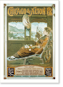Antique Railway Print - Chicago - & Alton R.R. The great palace (2)
