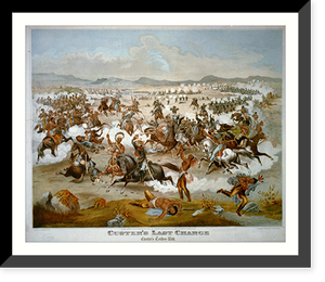 Historic Framed Print, Custer's last charge - 2,  17-7/8" x 21-7/8"