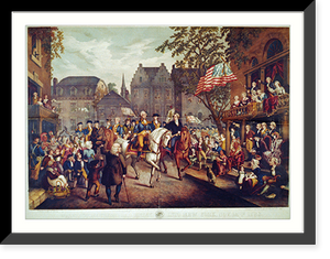 Washington's triumphal entry into New York, Nov. 25th, 1783.C. Inger lith. - 2, Antique Poster