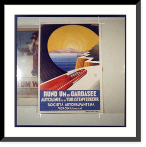 Historic Framed Print, Rund um den Gardasee/ Autolinie f&uuml;r den Truistenverkehr...,  17-7/8" x 21-7/8"