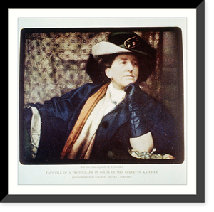 Historic Framed Print, Facsimile of a photograph in color of Mrs. Gertrude K&auml;sebier,  17-7/8" x 21-7/8"