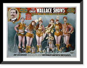 The Great Wallace Shows. The celebrated Stirk Family - the World's greatest bicyclists, Antique Poster