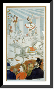 Historic Framed Print, [Acrobats on horseback],  17-7/8" x 21-7/8"