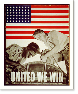 Vintage Military Print - Washington DC - United we win