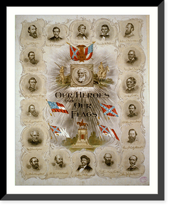 Historic Framed Print, Our heroes, and our flags - 2,  17-7/8" x 21-7/8"