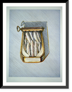 An open can of sardines, Historic Reproduction