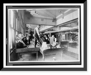 Historic Framed Print, [Postal workers sorting mail, U.S. Post Office, Washington, D.C.].National Photo Co., Washington, D.C.,  17-7/8" x 21-7/8"