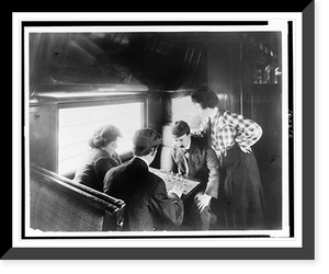 Historic Framed Print, [A game of chess in a tourist sleeper].photo by the Geo. R. Lawrence Co.,  17-7/8" x 21-7/8"