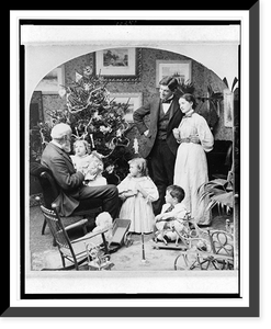 Historic Photo Print - Christmas - Grandpa's visit morning