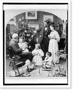 Historic Photo Print - Christmas - Grandpa's visit morning