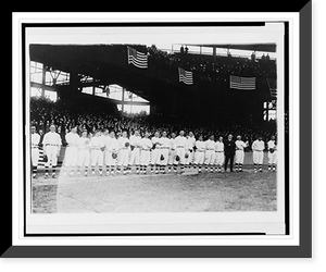 Historic Framed Print, Players assembled for the opening ball game, Griffith Stadium, Washington, D.C.,  17-7/8" x 21-7/8"