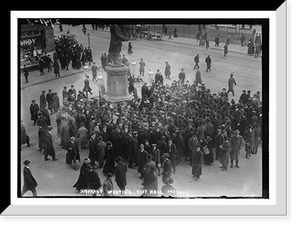 Historic Framed Print, Suffrage meeting - City Hall,  17-7/8" x 21-7/8"