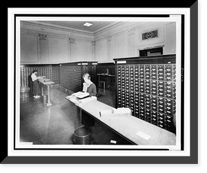 Three women working at Main Reading Room card catalog in the Library of Congress.Harris & Ewing. Classic, Vintage Poster