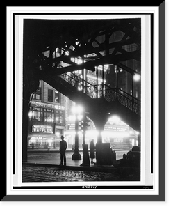Chicago's wonders at night, Vintage Wall Art