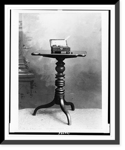 Table and inkstand used by the signers of the Declaration of the Anti-Slavery Convention, Vintage Print