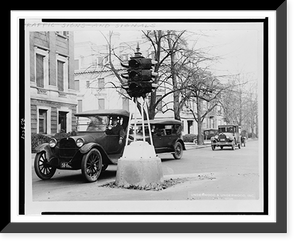 Historic Framed Print, New traffic signals on Washington streets.Underwood & Underwood, Inc., Washington.,  17-7/8" x 21-7/8"