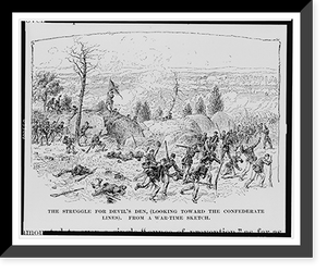 The Struggle for Devil's Den, (looking toward the Confederate lines) Classic, Antique Print