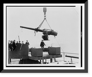 Historic Framed Print, Mounting of the first gun on a merchant ship,  17-7/8" x 21-7/8"