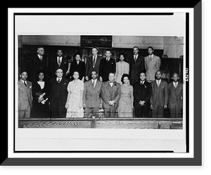 Historic Framed Print, [NAACP workers posed, standing, at meeting to plan membership campaign],  17-7/8" x 21-7/8"