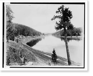 Vintage Building Photo - Yellowstone - River three miles