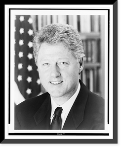 Antique Portrait - Bill Clinton, head-and-shoulders portrait