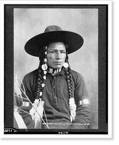 Vintage Portrait - Half-length portrait of Indian with decorated face