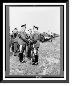 Historic Framed Print, [Hermann G&ouml;ring greeting German general at review(?) of troops],  17-7/8" x 21-7/8"