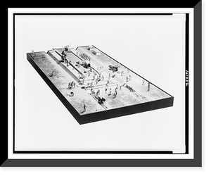 Model showing people constructing road in ancient Rome, Antique Wall Art