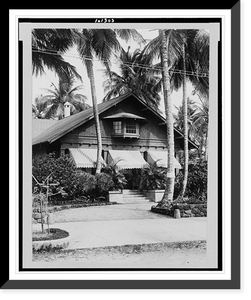 Suburban home, San Juan, Puerto Rico, Vintage Print