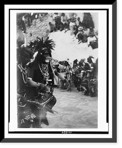 Historic Framed Print, [Hopi snake priest with snake in his mouth in the Hopi Snake dance].Hartwell & Hamaker, Phoenix, Ariz.,  17-7/8" x 21-7/8"