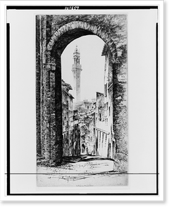 Antique Photo Print - La Mangia, Siena.John Taylor Arms, 1927
