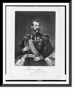 Emperor Alexander 2nd of Russia.painted by Alonzo Chappel, Antique Print