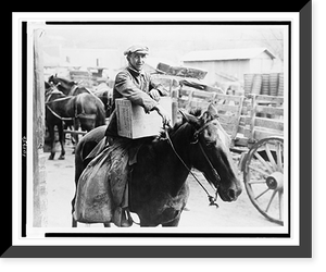 Historic Framed Print, Twenty-five miles on horseback from up in the Kentucky mountains came hundreds of farm folk to get their Red Cross rations, during the drought relief work in their state ...,  17-7/8" x 21-7/8"