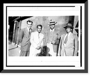 Four members of the Brotherhood of Sleeping Car Porters, Canadian Pacific Railroad Division, posed standing: Frank Collins, Joe(?) Hudson, L.M. Alexander, and Sam Lewis, Antique Poster