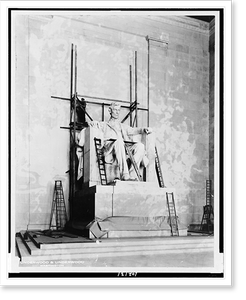 Vintage Photo Print - Lincoln Memorial - Lincoln statue under