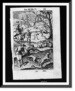 Book illustration showing hunting scene.Bb. del, Historic Reproduction