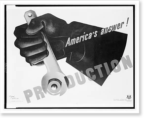 Vintage Americana Print - Production, America's answer!.Jean Carlu