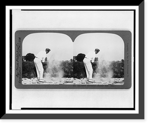 Historic Framed Print, Gilbert Nichols. bunker shot. Out,  17-7/8" x 21-7/8"