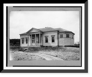 Historic Framed Print, [Exterior of Cliff Rodger's Free Public Library, Marshfield Hills, Massachusetts],  17-7/8" x 21-7/8"