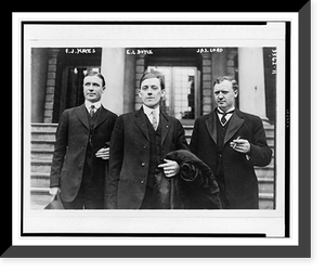 Frank J. Hayes, E.L. Doyle, Jas. Lord, three-quarter length portraits, facing front, standing outside building Classic, Antique Wall Art