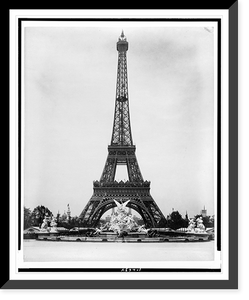 Historic Framed Print, [Eiffel Tower and Fountain Coutan, Paris Exposition, 1889],  17-7/8" x 21-7/8"