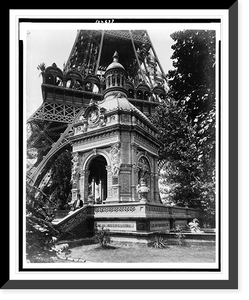 Historic Framed Print, [Exhibit buildings and grounds seen through the lower part of the Eiffel Tower, Paris Exposition, 1889],  17-7/8" x 21-7/8"